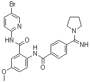 CAS # 330942-16-0, N-(5-Bromo-2-pyridinyl)-2-[[4-(imino-1-pyrrolidinylmethyl)benzoyl]amino]-5-methoxybenzamide