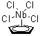structure of CAS# 33114-15-7, Tetrachlorocyclopentadienylniobium