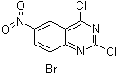 structure of CAS# 331647-00-8, 8-Bromo-2,4-dichloro-6-nitroquinazoline