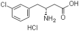 CAS # 331763-55-4, (R)-3-Amino-4-(3-chlorophenyl)butanoic acid hydrochloride, (betaR)-beta-Amino-3-chlorobenzenebutanoic acid hydrochloride