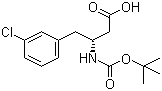 structure of CAS# 331763-56-5, N-叔丁氧羰基-(R)-3-氨基-4-(3-氯苯基)丁酸