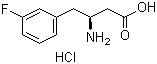 structure of CAS# 331763-64-5, (S)-3-Amino-4-(3-fluorophenyl)butyric acid hydrochloride