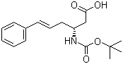 structure of CAS# 332064-73-0, (3R)-3-[(叔丁氧羰基)氨基]-6-苯基-5-己烯酸