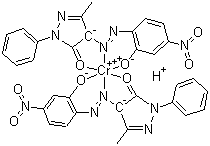 CAS # 33270-70-1, Solvent Red 8, Hydrogen bis[2,4-dihydro-4-[(2-hydroxy-4-nitrophenyl)azo]-5-methyl-2-phenyl-3H-pyrazol-3-onato]chromate