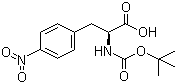 CAS # 33305-77-0, Boc-4-nitro-L-phenylalanine, Boc-p-nitro-Phe-OH, Boc-Phe(4-NO2)-OH, Boc-L-4-Nitrophe, tert-Butoxycarbonyl-L-4-nitrophenylalanine