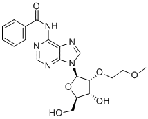 structure of CAS# 333335-93-6, N-苯甲酰基-2'-O-(2-甲氧基乙基)腺苷