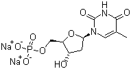 CAS # 33430-62-5, 5'-Thymidylic acid disodium salt, 2'-Deoxythymidine-5'-monophosphate disodium salt, dTMP.Na2