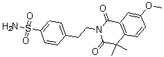 CAS # 33456-68-7, 4-[2-(3,4-Dihydro-7-methoxy-4,4-dimethyl-1,3-dioxo-2(1H)-isoquinolinyl)ethyl]benzenesulfonamide, 4-[2-(7-methoxy-4,4-dimethyl-1,3-dioxoisoquinolin-2-yl)ethyl]benzenesulfonamide
