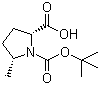 structure of CAS# 334769-80-1, (2S,5S)-N-Boc-5-methylpyrrolidine-2-carboxylic acid