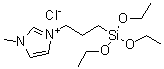 CAS # 338741-79-0, 1-[3-(Triethoxysilyl)propyl]-3-methylimidazolium chloride, 1-Methyl-3-(trimethoxysilylpropyl)imidazolium chloride, 1-Methyl-3-[3-(triethoxysilyl)propyl]imidazolium chloride, PMIm