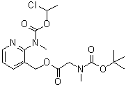 structure of CAS# 338990-31-1, N-甲基-N-(3-[((N-叔丁氧羰基-N-甲基氨基)乙酰氧基)甲基]吡啶-2-基)氨基甲酸(1-氯乙基)酯