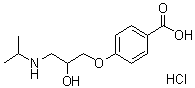 CAS # 33948-04-8, 4-[2-Hydroxy-3-[(1-methylethyl)amino]propoxy]benzoic acid hydrochloride