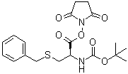 structure of CAS# 3401-33-0, N-[叔丁氧羰基]-S-苄基-L-半胱氨酸琥珀酰亚胺基酯