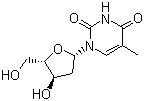 structure of CAS# 3424-98-4, 2'-Deoxy-L-thymidine