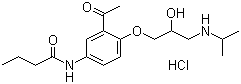 structure of CAS# 34381-68-5, 盐酸醋丁洛尔