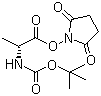 structure of CAS# 34404-33-6, N-[(叔丁氧基)羰基]-D-丙氨酸 2,5-二氧代-1-吡咯烷基酯