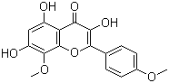 CAS # 3443-28-5, Prudomestin, 3,5,7-Trihydroxy-8,4'-dimethoxyflavone, Herbacetin 8,4'-dimethyl ether