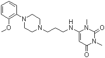 CAS # 34661-75-1, Urapidil, 6-[[3-[4-(2-Methoxyphenyl)-1-piperazinyl]propyl]amino]-1,3-dimethyluracil