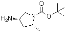 structure of CAS# 348165-60-6, (2R,4S)-4-氨基-2-甲基吡咯烷-1-羧酸叔丁酯
