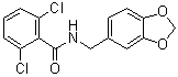 structure of CAS# 349438-38-6, N-(1,3-苯并二氧杂环戊烯-5-基甲基)-2,6-二氯苯甲酰胺