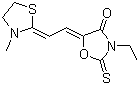 CAS 登录号：35795-44-9, 3-乙基-5-[(3-甲基噻唑烷-2-亚基)乙亚基]-2-硫酮恶唑烷-4-酮