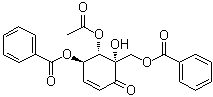 structure of CAS# 358748-29-5, (4R,5S,6S)-5-(Acetyloxy)-4-(benzoyloxy)-6-[(benzoyloxy)methyl]-6-hydroxy-2-cyclohexen-1-one