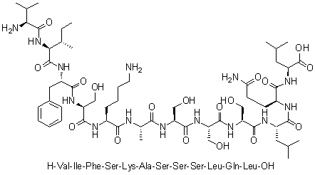 CAS # 359004-04-9, L-Valyl-L-isoleucyl-L-phenylalanyl-L-seryl-L-lysyl-L-alanyl-L-seryl-L-seryl-L-seryl-L-leucyl-L-glutaminyl-L-leucine