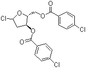 structure of CAS# 3601-90-9, 1-氯-3,5-二对氯苯甲酰氧基-2-脱氧-D-核糖