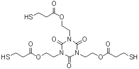 CAS # 36196-44-8, Tris[2-(3-mercaptopropionyloxy)ethyl] isocyanurate, TEMPIC, TEMPIC 20P, THEIC-BMPA, Tris(2-hydroxyethyl)isocyanurate tris(3-mercaptopropionate)