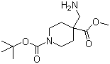 structure of CAS# 362703-35-3, Methyl 4-aminomethyl-1-Boc-piperidine-4-carboxylate