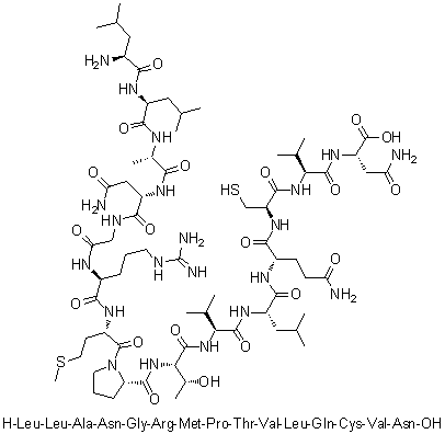 CAS 登录号：364063-85-4, L-亮氨酰-L-亮氨酰-L-丙氨酰-L-天冬氨酰胺酰甘氨酰-L-精氨酰-L-蛋氨酰-L-脯氨酰-L-苏氨酰-L-缬氨酰-L-亮氨酰-L-谷氨酰胺酰-L-半胱氨酰-L-缬氨酰-L-天冬酰胺