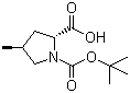 structure of CAS# 364750-80-1, (2S,4R)-N-Boc-4-methylpyrrolidine-2-carboxylic acid