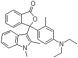 structure of CAS# 36499-49-7, 3-[2-Methyl-4-(diethylamino)phenyl]-3-(1,2-dimethyl-3-indolyl)phthalide