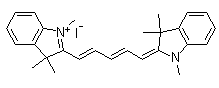 CAS 登录号：36536-22-8, 1,3,3,1',3',3'-六甲基吲哚双碳菁碘化物