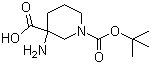 structure of CAS# 368866-17-5, 1-Boc-3-氨基哌啶-3-羧酸