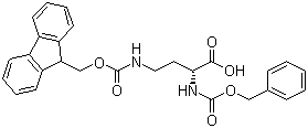 structure of CAS# 369611-58-5, N-Cbz-N'-Fmoc-D-2,4-Diaminobutyric acid