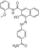 CAS 登录号：36968-27-1, 颜料红 266, 4-[[4-(氨基羰基)苯基]偶氮]-3-羟基-N-(2-甲氧基苯基)-2-萘甲酰胺