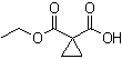 structure of CAS# 3697-66-3, 1,1-Cyclopropanedicarboxylic acid monoethyl ester