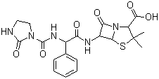 CAS 登录号：37091-66-0, 阿洛西林, 咪氨苄西林, 唑酮氨苄青霉素, (2S,5R,6R)-3,3-二甲基-6-[[[[(2-氧代-1-咪唑烷基)羰基]氨基]苯基乙酰基]氨基]-7-氧代-4-硫杂-1-氮杂双环[3,2,0]庚烷-2-羧酸