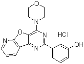structure of CAS# 371935-79-4, 3-[4-(4-吗啉基)吡啶并[3',2':4,5]呋喃并[3,2-d]嘧啶-2-基]苯酚单盐酸盐