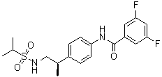 structure of CAS# 376594-67-1, N-[4-[(1R)-1-甲基-2-[[异丙基磺酰基]氨基]乙基]苯基]-3,5-二氟苯基甲酰胺
