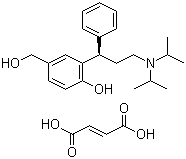 CAS # 380636-50-0, (R)-2-[3-(Diisopropylamino)-1-phenylpropyl]-4-(hydroxymethyl)phenol fumaric acid salt, 3-[(1R)-3-(Diisopropylamino)-1-phenylpropyl]-4-hydroxybenzenemethanol (2E)-2-butenedioate