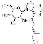CAS # 38165-56-9, trans-Zeatin 7-glucoside, (2E)-4-[(7-beta-D-Glucopyranosyl-7H-purin-6-yl)amino]-2-methyl-2-buten-1-ol, 7-Glucosylzeatin, 7-beta-D-Glucopyranosylzeatin, Raphanatin, Zeatin 7-glucopyranoside, Zeatin 7-glucoside, Zeatin-7-beta-D-glucopyranoside