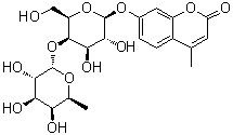 CAS # 383160-15-4, 7-[[4-O-(6-Deoxy-alpha-L-galactopyranosyl)-beta-D-galactopyranosyl]oxy]-4-methyl-2H-1-benzopyran-2-one