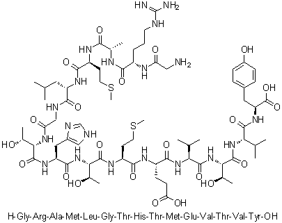 CAS 登录号：384823-96-5, 甘氨酰-L-精氨酰-L-丙氨酰-L-蛋氨酰-L-亮氨酰甘氨酰-L-苏氨酰-L-组氨酰-L-苏氨酰-L-蛋氨酰-L-alpha-谷氨酰-L-缬氨酰-L-苏氨酰-L-缬氨酰-L-酪氨酸