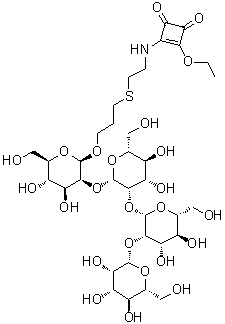 CAS # 385842-90-0, 4-[[2-[[3-([O-beta-D-Mannopyranosyl-(1→2)-O-beta-D-mannopyranosyl-(1→2)-O-beta-D-mannopyranosyl-(1→2)-beta-D-mannopyranosyl]oxy)propyl]thio]ethyl]amino]-3-ethoxy-3-cyclobutene-1,2-dione