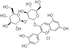 CAS 登录号：38820-68-7, 矢车菊素 3-槐糖甙