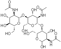 structure of CAS# 38864-21-0, N,N',N''-Triacetylchitotriose
