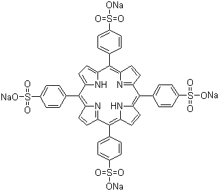 structure of CAS# 39050-26-5, 21H,23H-卟啉-5,10,15,20-四对苯磺酸钠