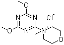structure of CAS# 3945-69-5, 4-(4,6-Dimethoxy-1,3,5-triazin-2-yl)-4-methyl morpholinium chloride